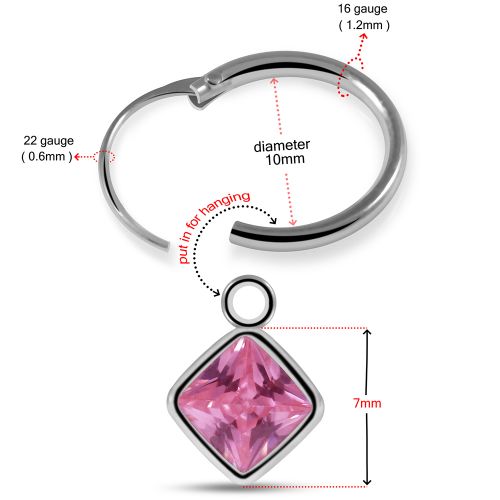 925 Sterling Silver Square Cut Cubic Zirconia Dangling Fashion Earring