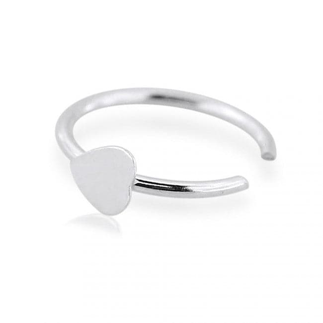 925 Sterling Silver Seamless Heart Nose Hoop Ring
