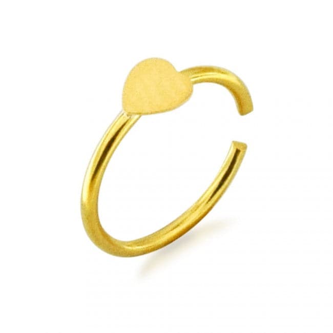 925 Sterling Silver Seamless Heart Nose Hoop Ring