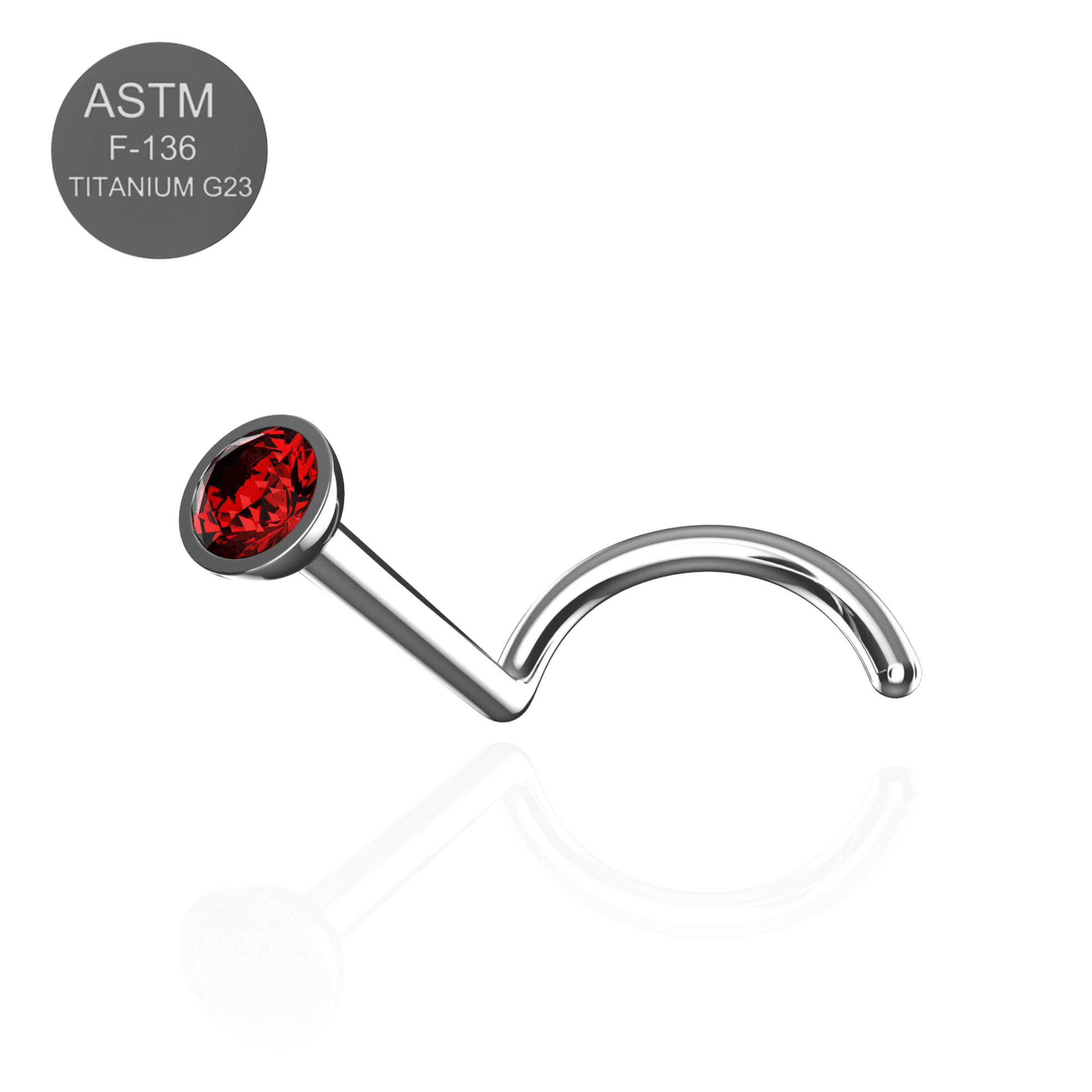 G23 Titanium CZ Jewelled Nose Screw