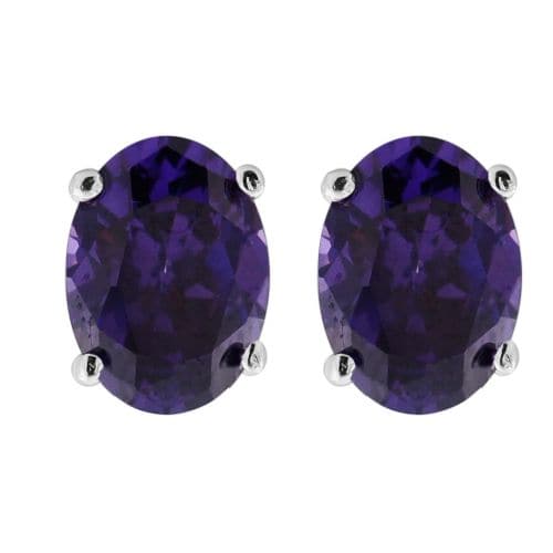 925 Sterling Silver Single Jewelled Fancy Ear Stud