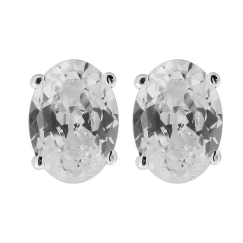 925 Sterling Silver Single Jewelled Fancy Ear Stud