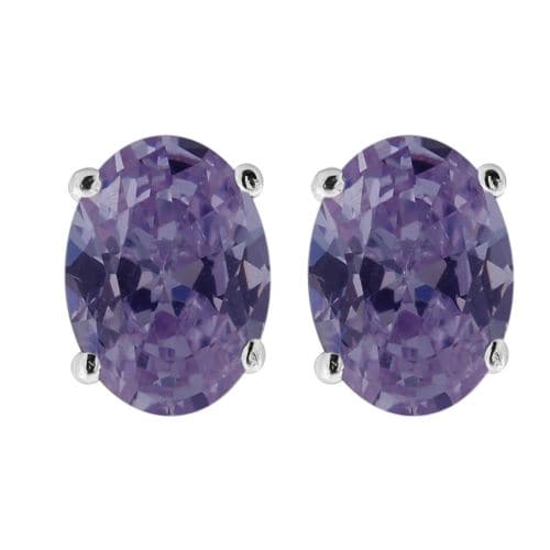 925 Sterling Silver Single Jewelled Fancy Ear Stud