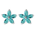 925 Sterling Silver Jewelled Fancy Flower Filigree Ear Ring