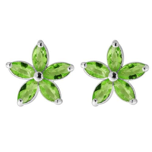 925 Sterling Silver Jewelled Fancy Flower Filigree Ear Ring