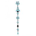 925 Sterling Silver Flower Climber Dangling Belly Ring