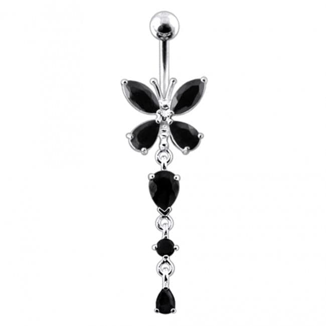 925 Sterling Silver Butterfly Dangling Belly Ring