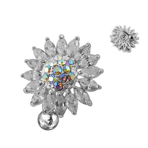 Dangling Flower Belly Bar Ring