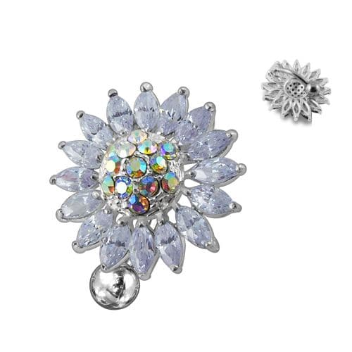 Dangling Flower Belly Bar Ring