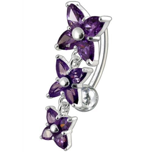 925 Sterling Silver Fancy Reverse Dangling Belly Ring