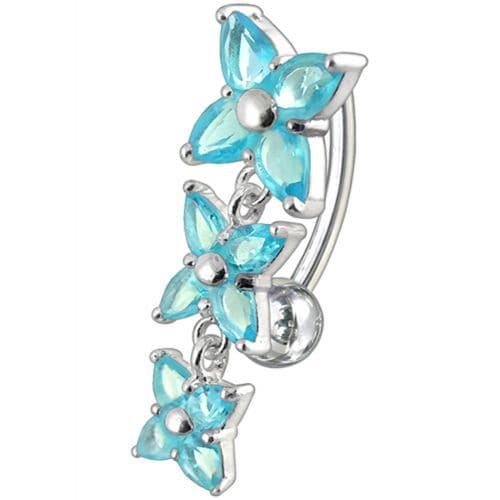 925 Sterling Silver Fancy Reverse Dangling Belly Ring