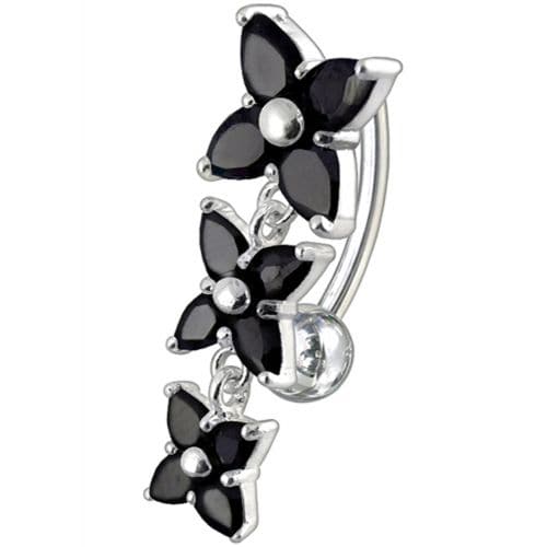 925 Sterling Silver Fancy Reverse Dangling Belly Ring