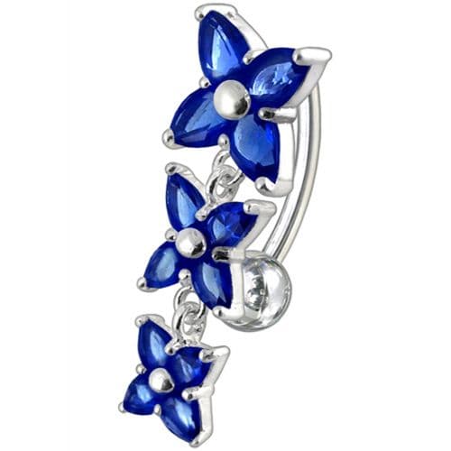 925 Sterling Silver Fancy Reverse Dangling Belly Ring