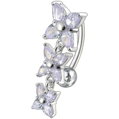 925 Sterling Silver Fancy Reverse Dangling Belly Ring