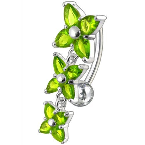 925 Sterling Silver Fancy Reverse Dangling Belly Ring