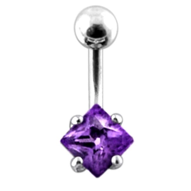 925 Sterling Silver Jewelled Star Design Belly Ring