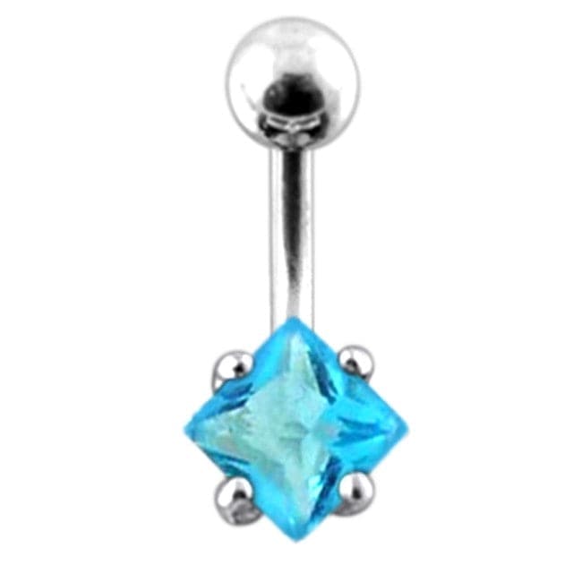 925 Sterling Silver Jewelled Star Design Belly Ring