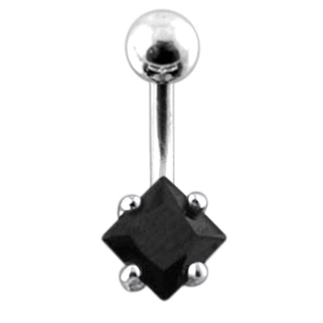 925 Sterling Silver Jewelled Star Design Belly Ring