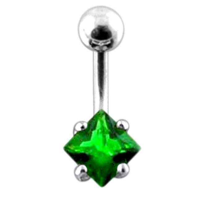 925 Sterling Silver Jewelled Star Design Belly Ring