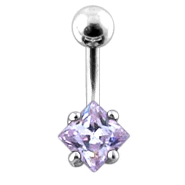 925 Sterling Silver Jewelled Star Design Belly Ring