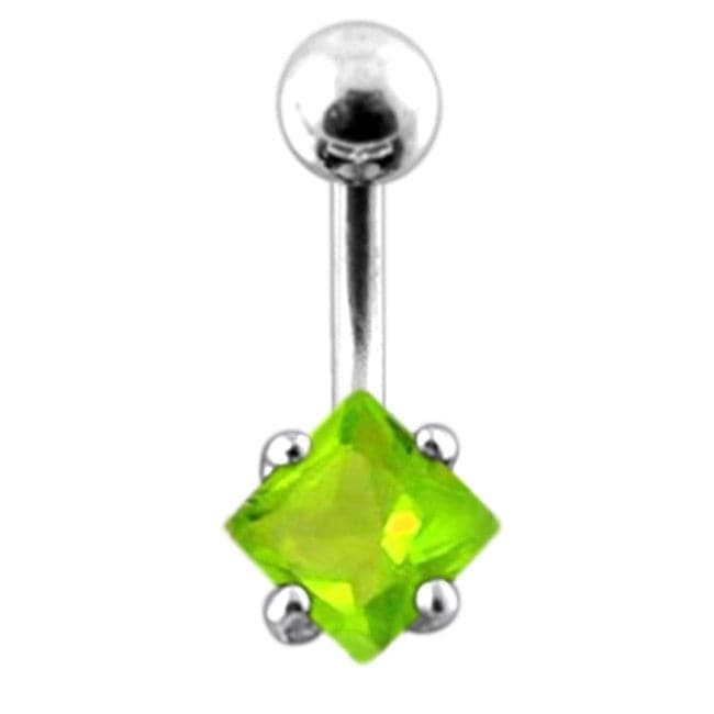 925 Sterling Silver Jewelled Star Design Belly Ring