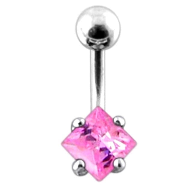925 Sterling Silver Jewelled Star Design Belly Ring