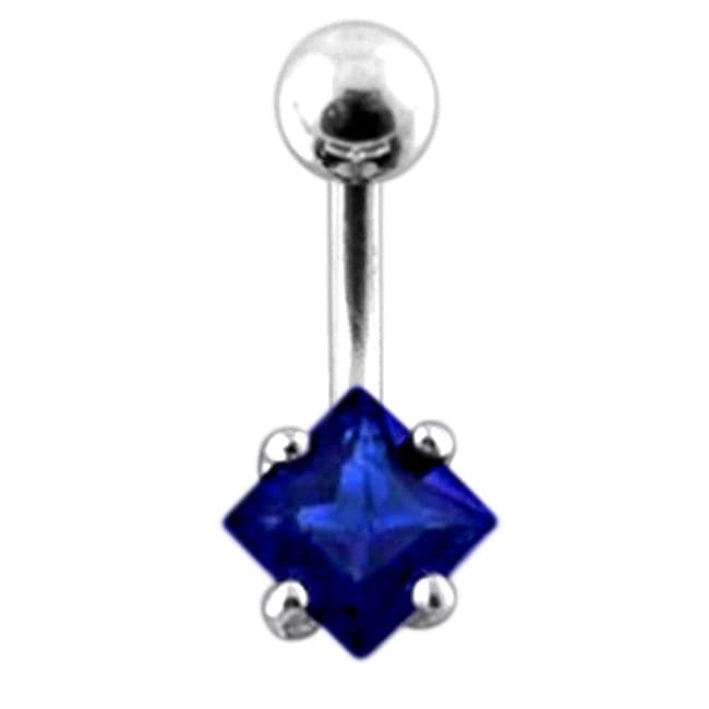925 Sterling Silver Jewelled Star Design Belly Ring