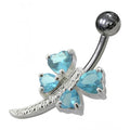 925 Sterling Silver Heart Shape Non-Moving Belly Ring