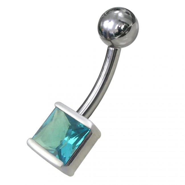 925 Sterling Silver Jewelled Non Moving Belly Ring