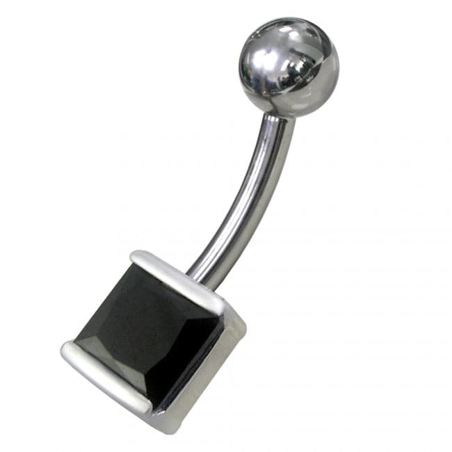 925 Sterling Silver Jewelled Non Moving Belly Ring