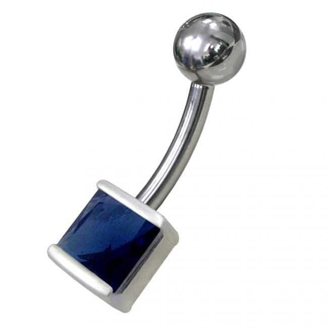 925 Sterling Silver Jewelled Non Moving Belly Ring