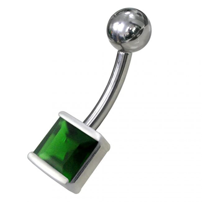 925 Sterling Silver Jewelled Non Moving Belly Ring