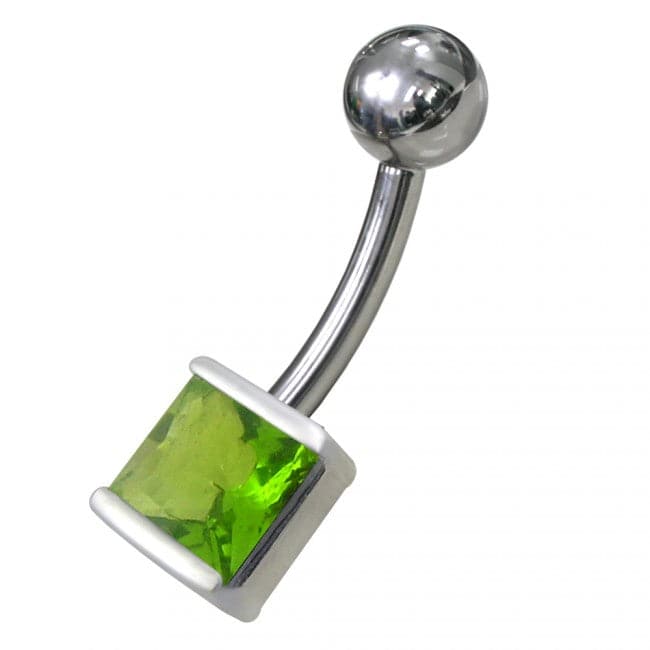 925 Sterling Silver Jewelled Non Moving Belly Ring