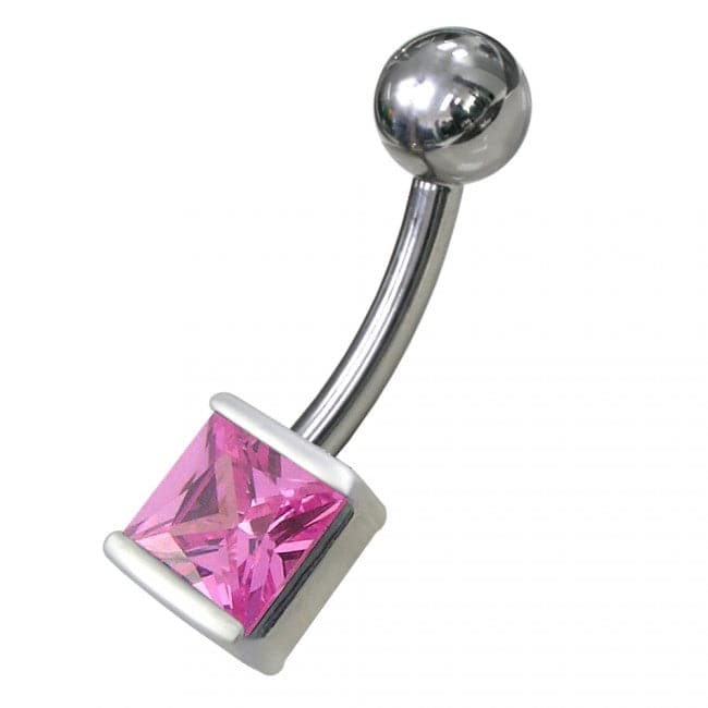 925 Sterling Silver Jewelled Non Moving Belly Ring