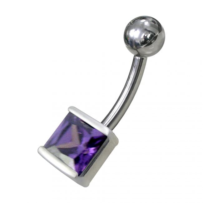 925 Sterling Silver Fancy Jewelled Non-Moving Navel Ring