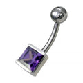 925 Sterling Silver Fancy Jewelled Non-Moving Navel Ring