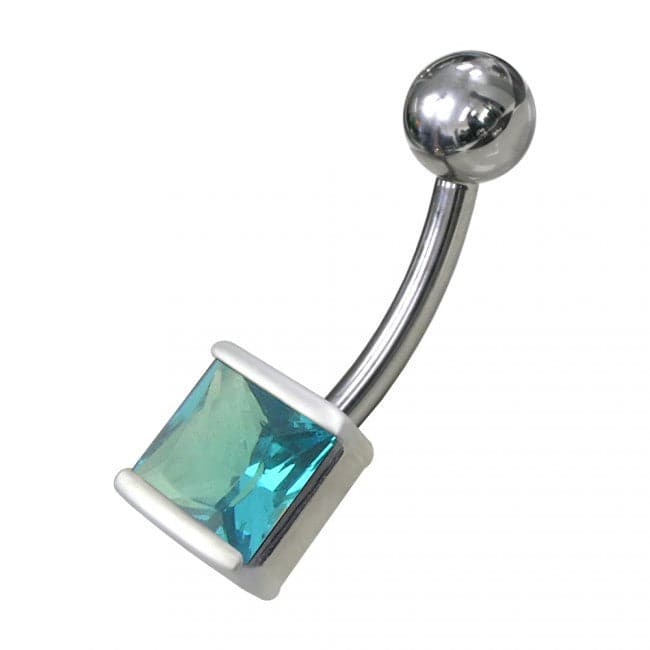 925 Sterling Silver Fancy Jewelled Non-Moving Navel Ring