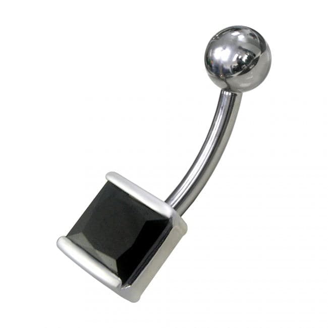 925 Sterling Silver Fancy Jewelled Non-Moving Navel Ring