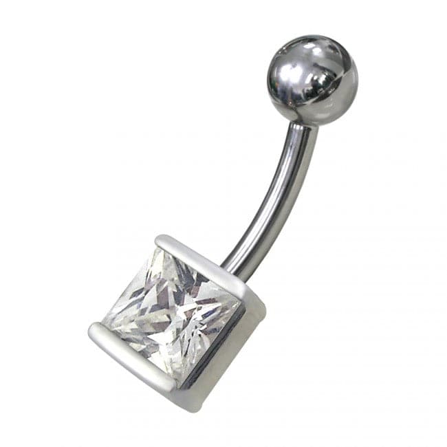 925 Sterling Silver Fancy Jewelled Non-Moving Navel Ring