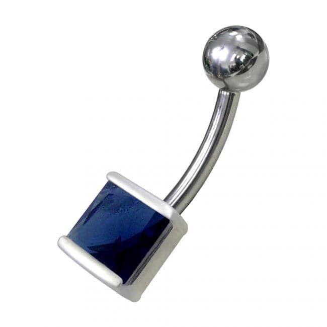 925 Sterling Silver Fancy Jewelled Non-Moving Navel Ring