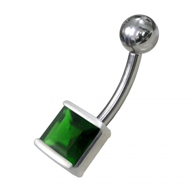 925 Sterling Silver Fancy Jewelled Non-Moving Navel Ring