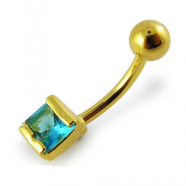 925 Sterling Silver Fancy Jewelled Non-Moving Navel Ring