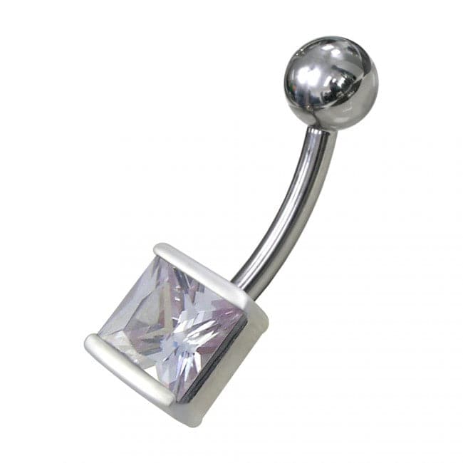 925 Sterling Silver Fancy Jewelled Non-Moving Navel Ring