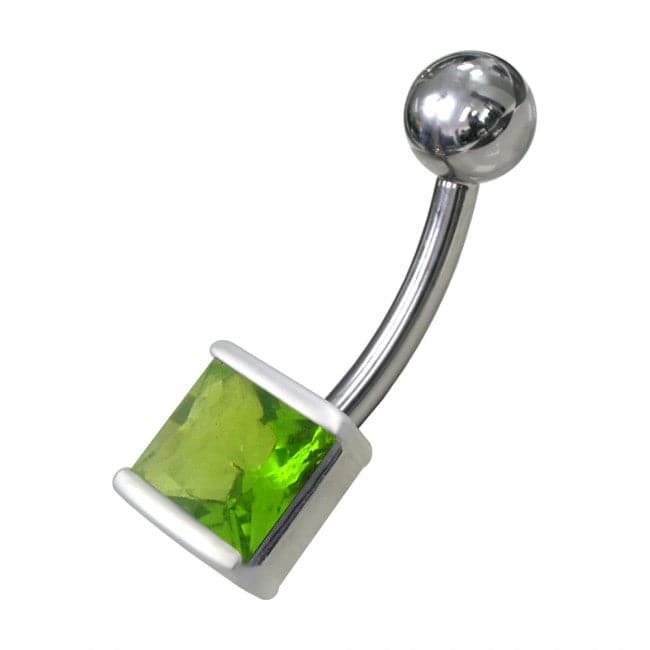 925 Sterling Silver Fancy Jewelled Non-Moving Navel Ring