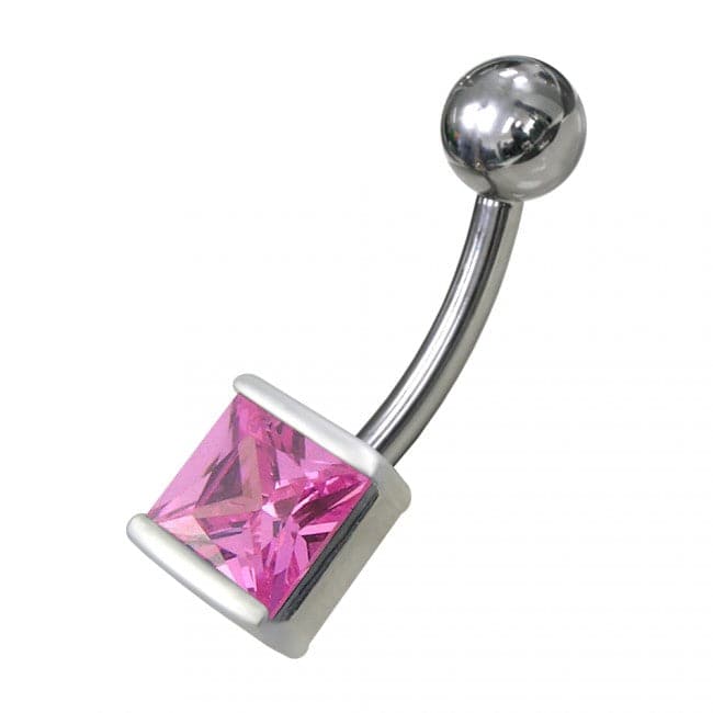925 Sterling Silver Fancy Jewelled Non-Moving Navel Ring