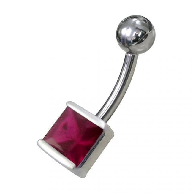 925 Sterling Silver Fancy Jewelled Non-Moving Navel Ring