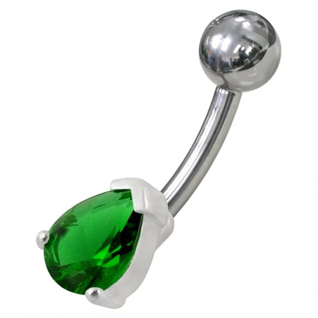 925 Sterling Silver Fancy Jewelled Non-Moving Banana Bar Navel Ring