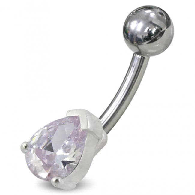 925 Sterling Silver Fancy Jewelled Non-Moving Banana Bar Navel Ring