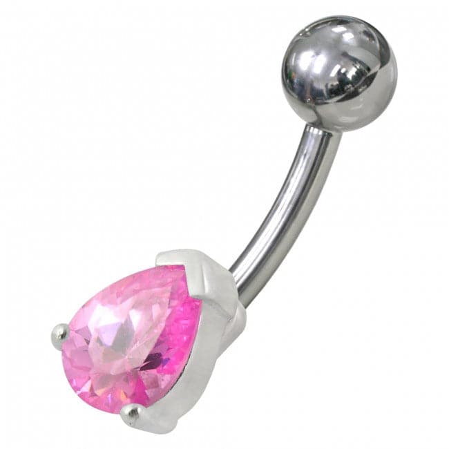 925 Sterling Silver Fancy Jewelled Non-Moving Banana Bar Navel Ring
