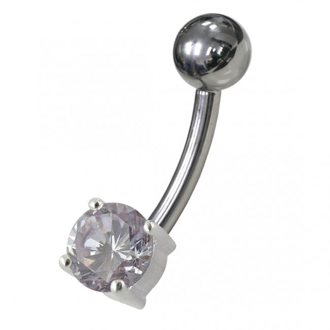 925 Sterling Silver Fancy Jewelled Non-Moving Banana Navel Ring body Jewellery